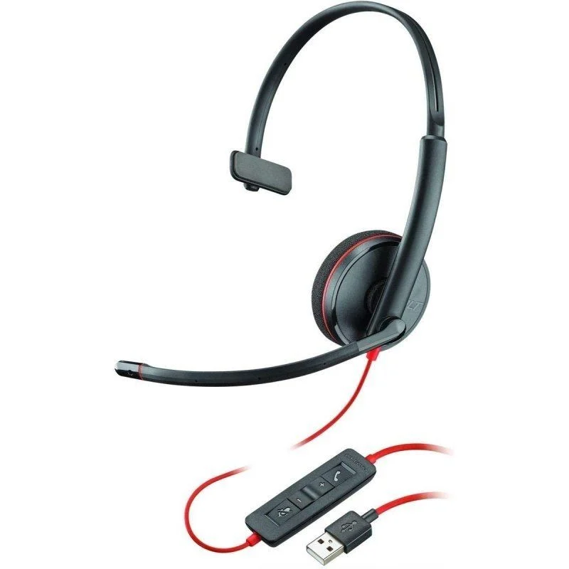 Auriculares Plantronics Blackwire C3210 - Con Micrófono - USB - Negros