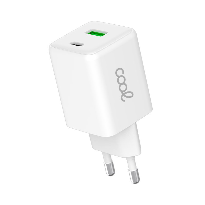 Cargador Red Universal Ultra Fast Dual (PD) Tipo-C + USB - COOL (45W) GaN Blanco