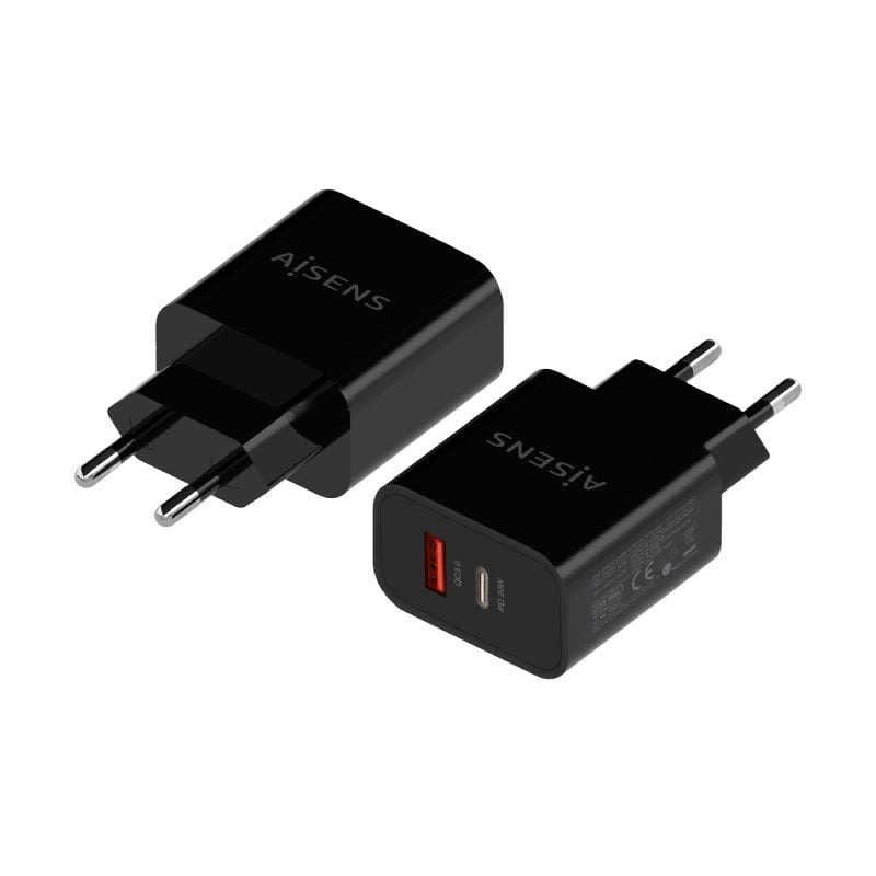 Cargador de Pared - Aisens A110-0682 - 1xUSB Tipo-C + 1x USB - 20W