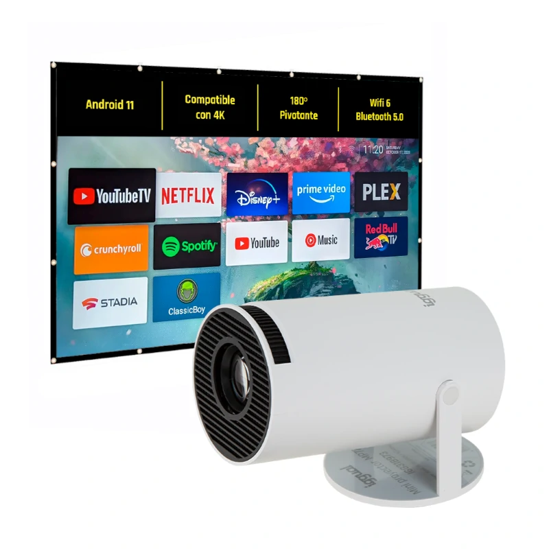 Iggual Pack Mini Proyector + Pantalla 100" Plegable